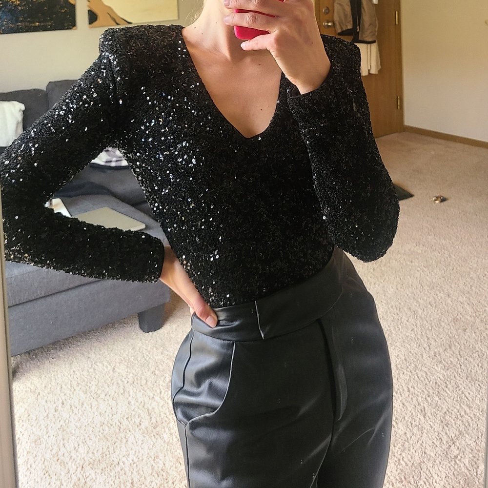Express sequined bodysuit, XS